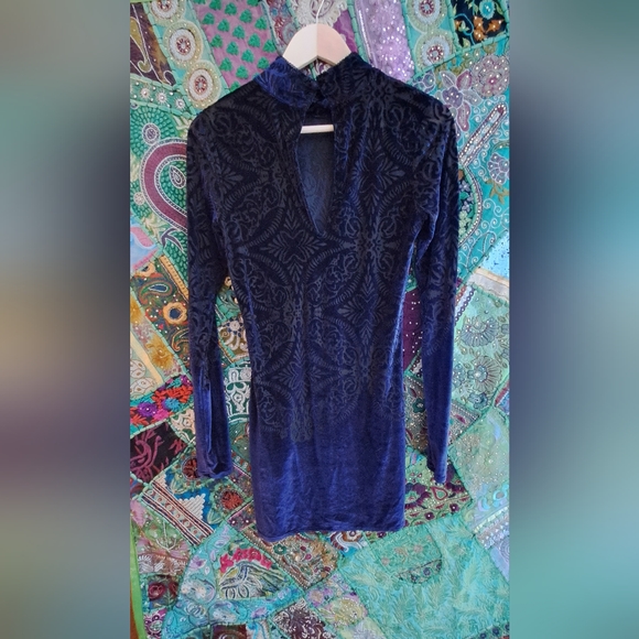 FREE PEOPLE Velvet Burnout Boho Print Dress - Picture 6 of 9